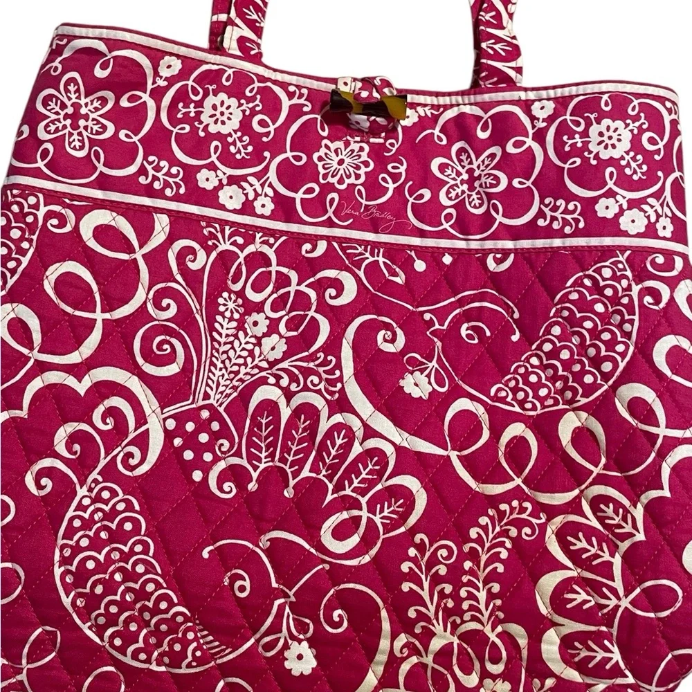 Vera Bradley RETIRED Twirly Bird Pink‎ Tote, EUC